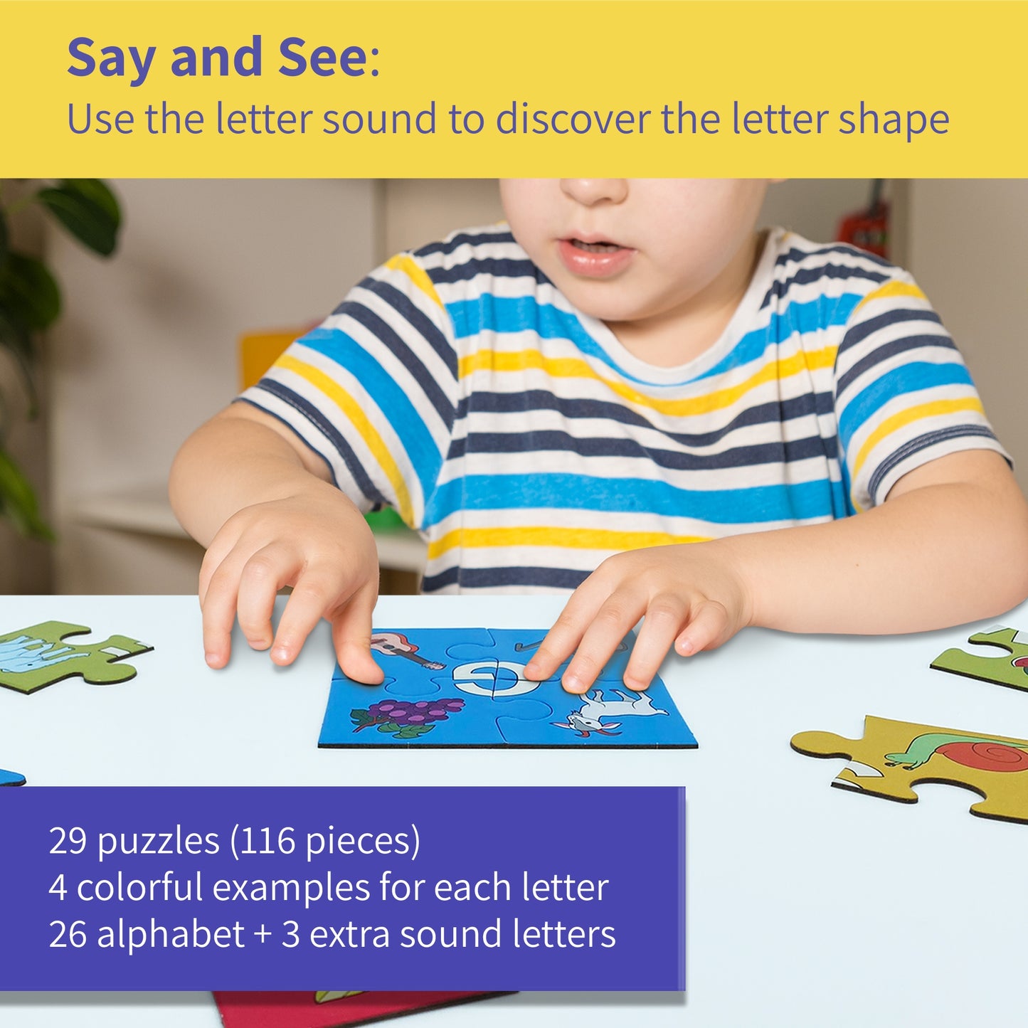 Say & See ABC Letter Sound and CVC Words Phonics Games for Kindergarteners & Homeschool